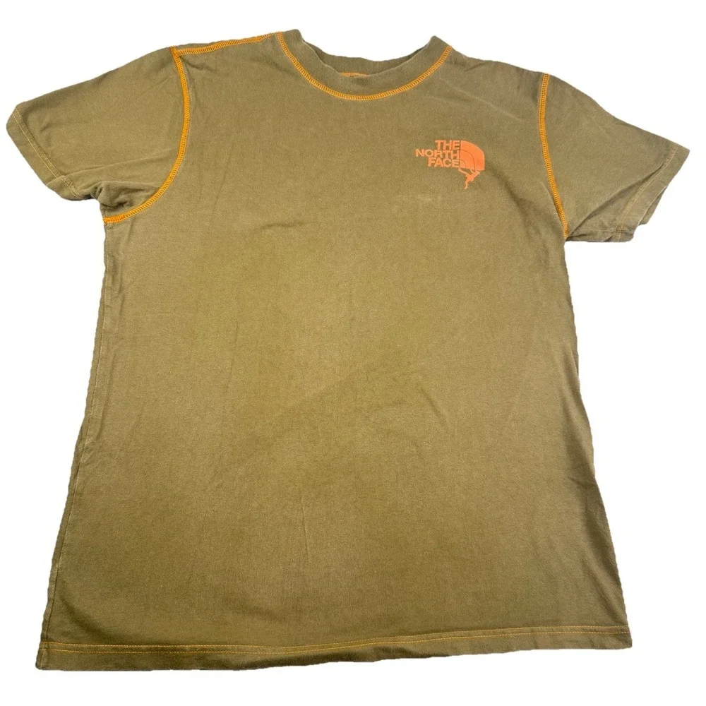 The North Face Men's Medium T-Shirt Olive Green‎ Rock Climbing Graphic Gorpcore